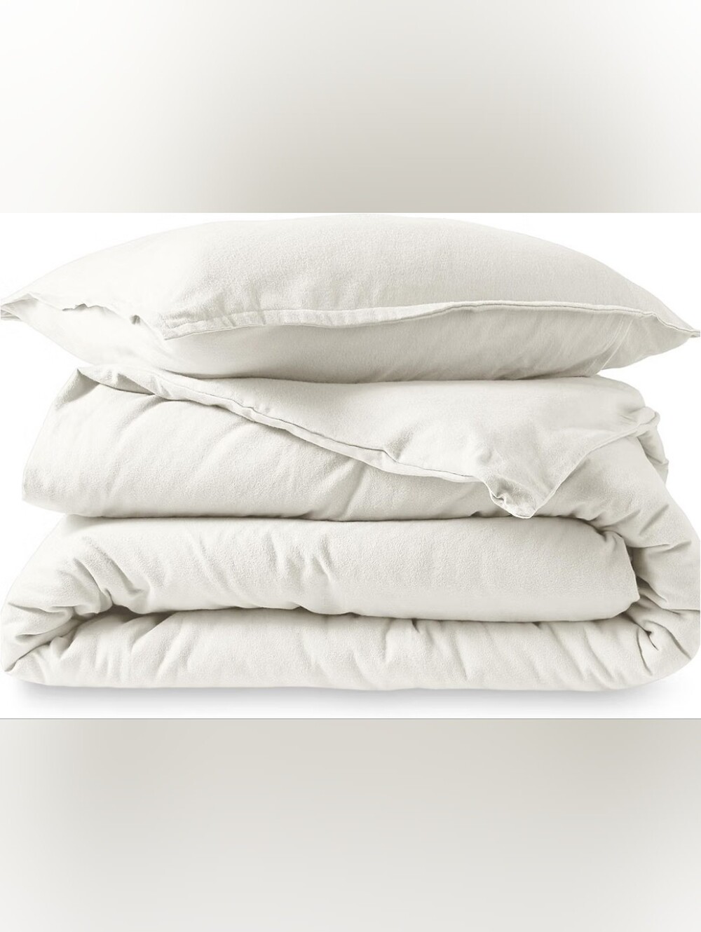 Bare - King Flannel Cotton Duvet Cover Set in Cream